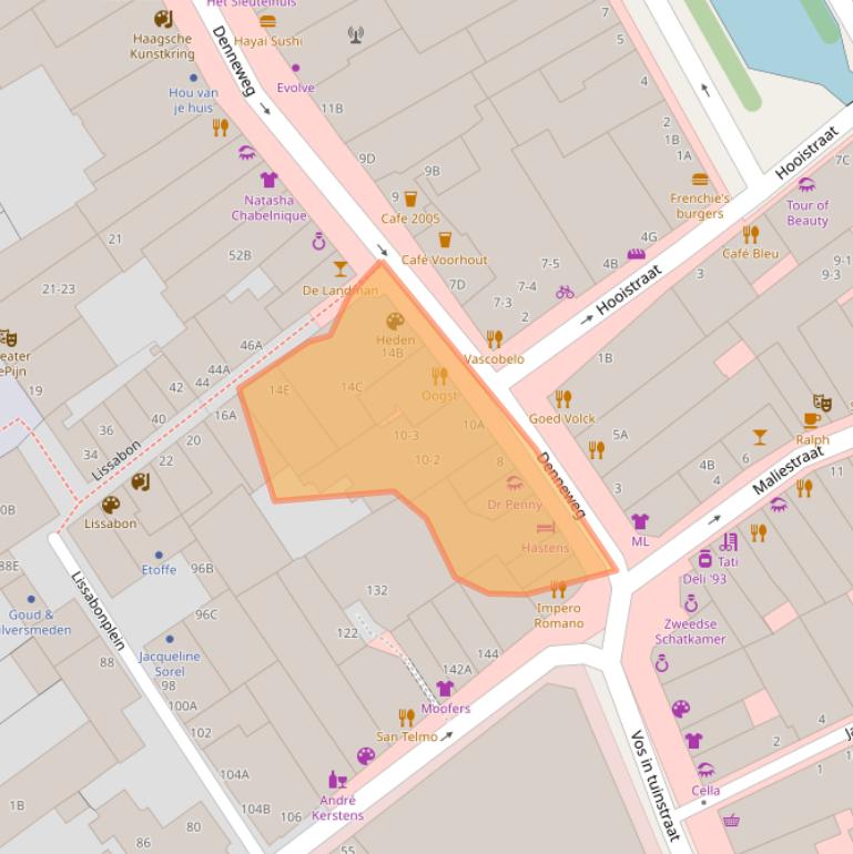 Kaart van postcodegebied 2514CG.