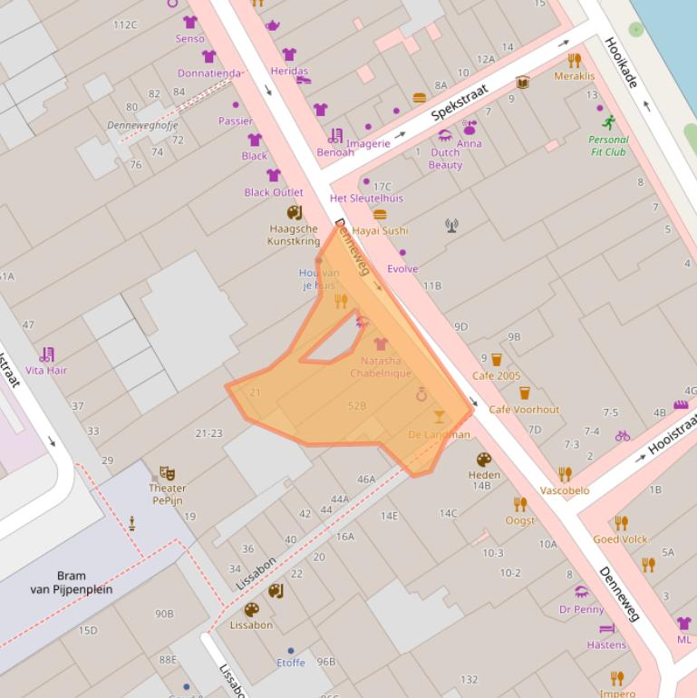 Kaart van postcodegebied 2514CH.