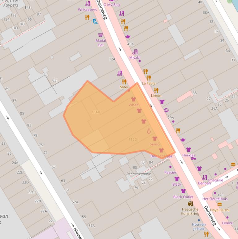 Kaart van postcodegebied 2514CK.