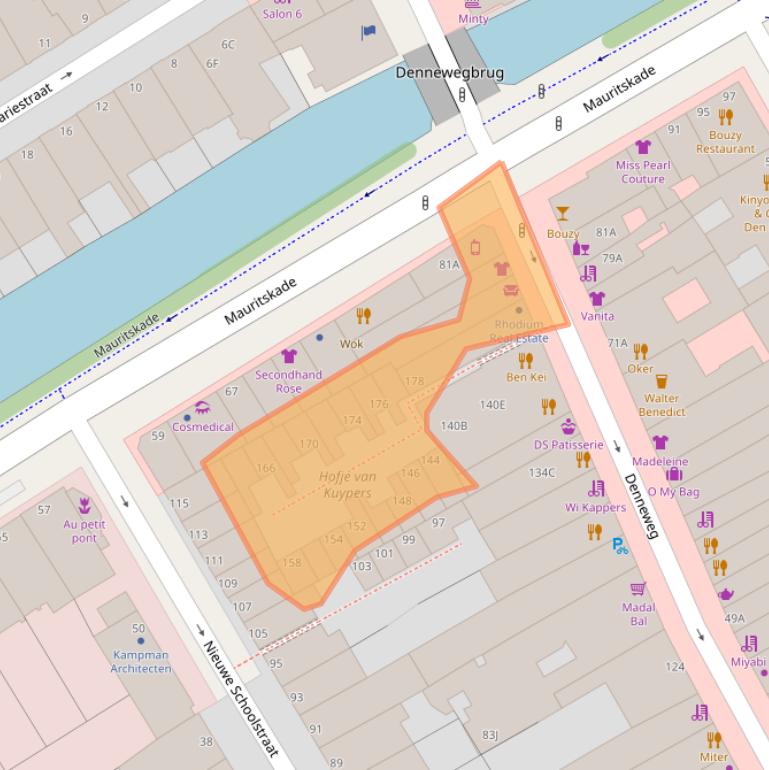 Kaart van postcodegebied 2514CM.