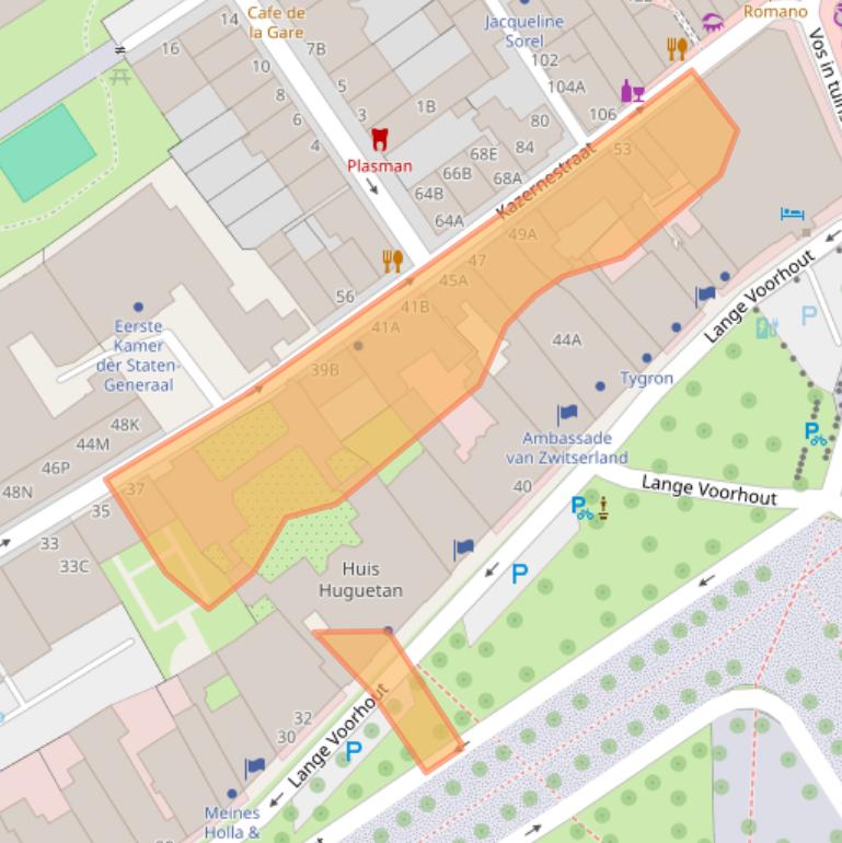 Kaart van postcodegebied 2514CS.