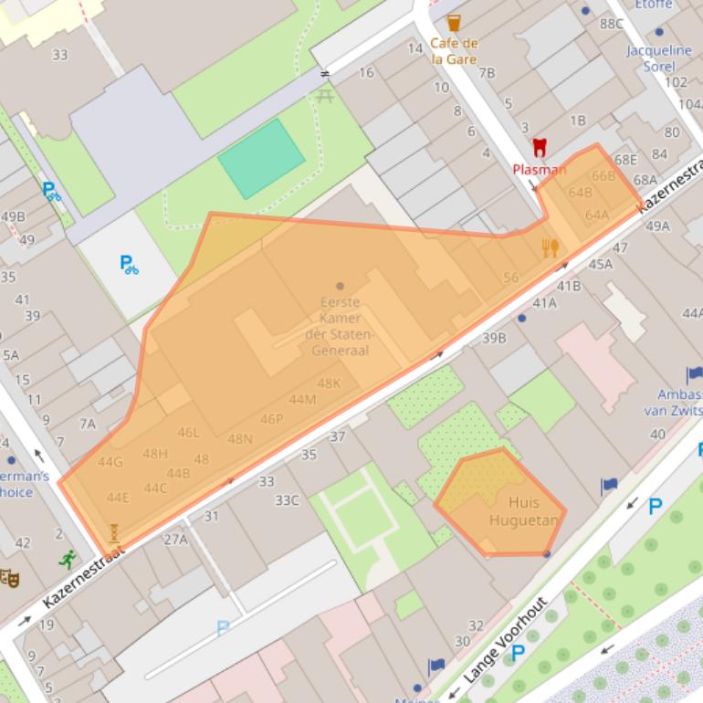 Kaart van postcodegebied 2514CV.