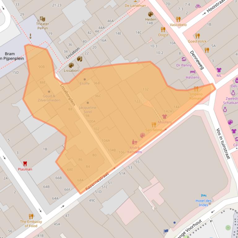 Kaart van postcodegebied 2514CW.