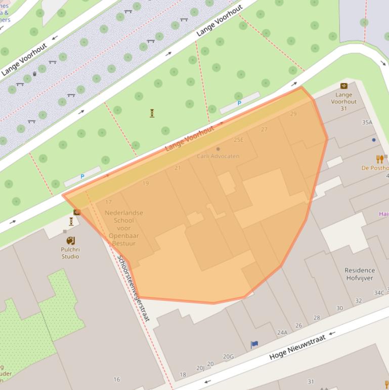 Kaart van postcodegebied 2514EB.