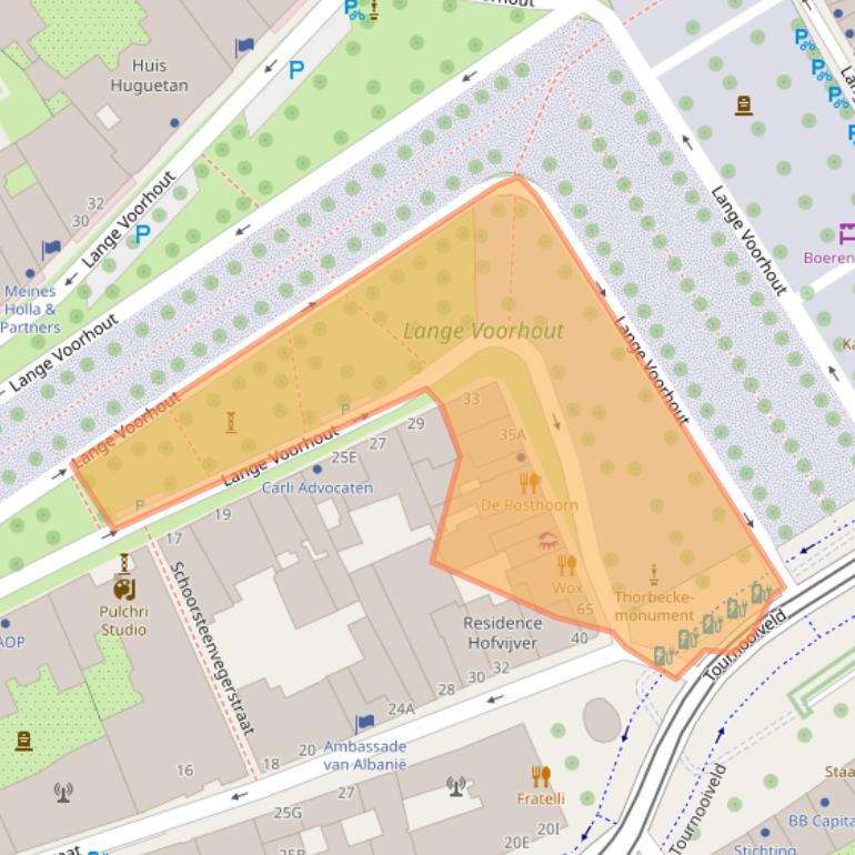 Kaart van postcodegebied 2514EC.