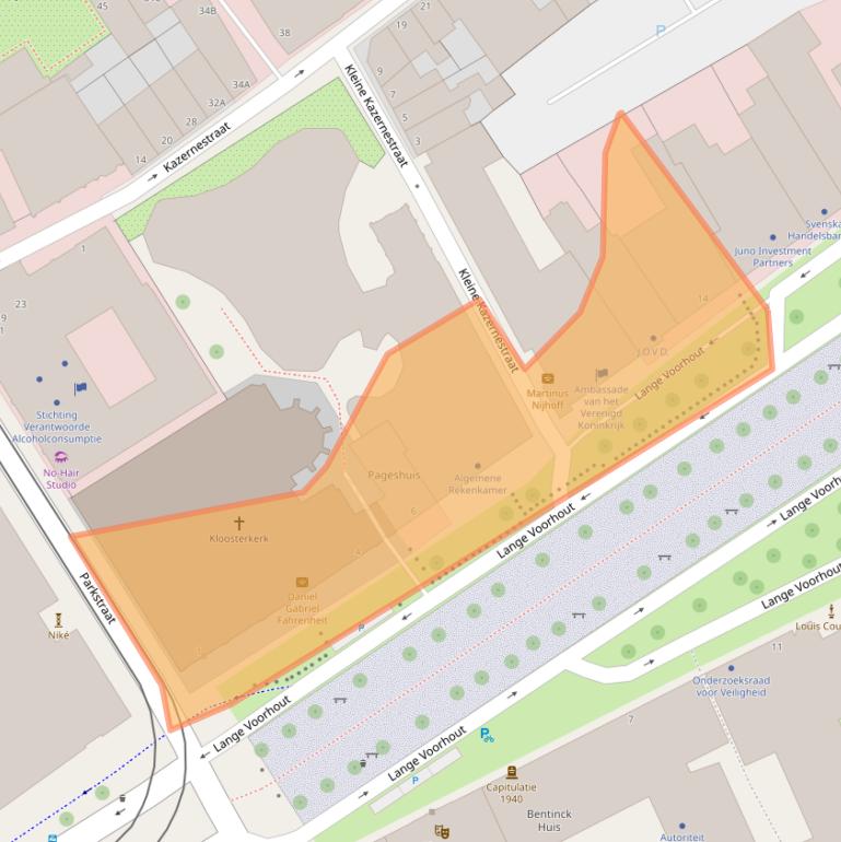 Kaart van postcodegebied 2514ED.