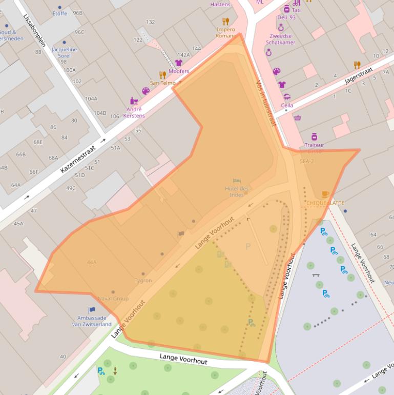 Kaart van postcodegebied 2514EG.