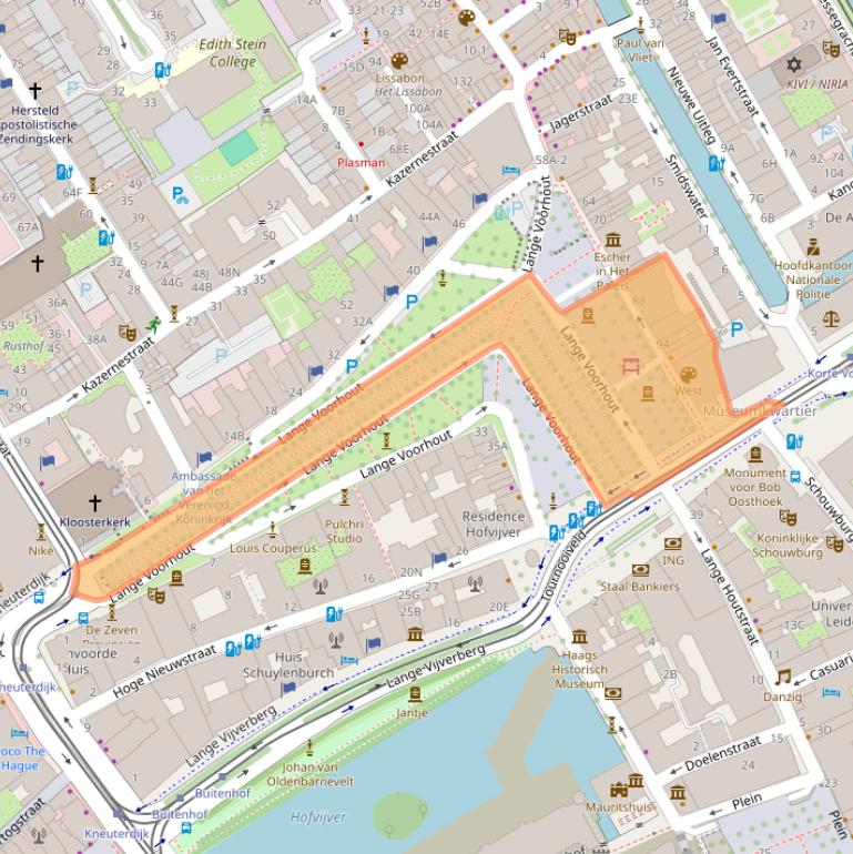 Kaart van postcodegebied 2514EJ.