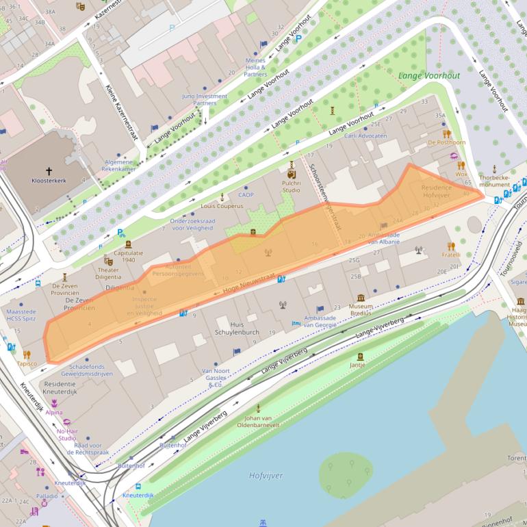 Kaart van postcodegebied 2514EL.