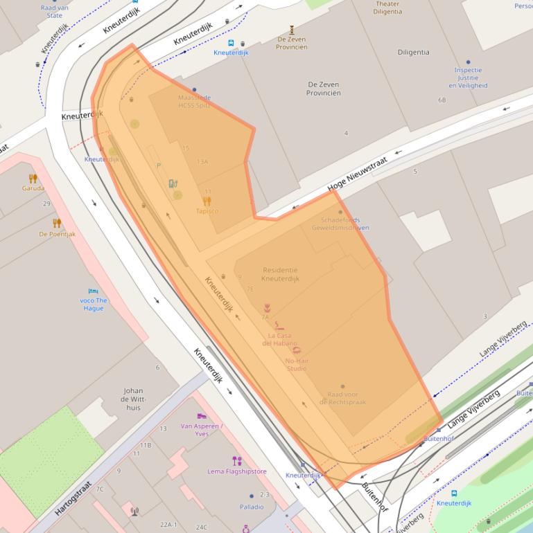 Kaart van postcodegebied 2514EM.