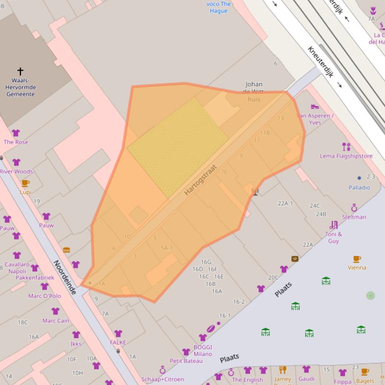 Kaart van postcodegebied 2514EP.