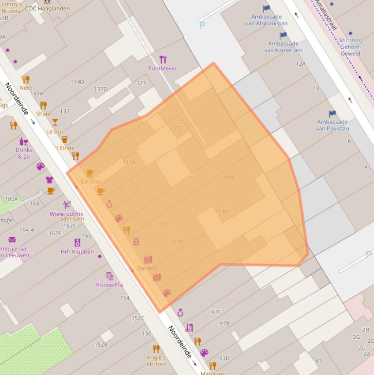 Kaart van postcodegebied 2514GE.