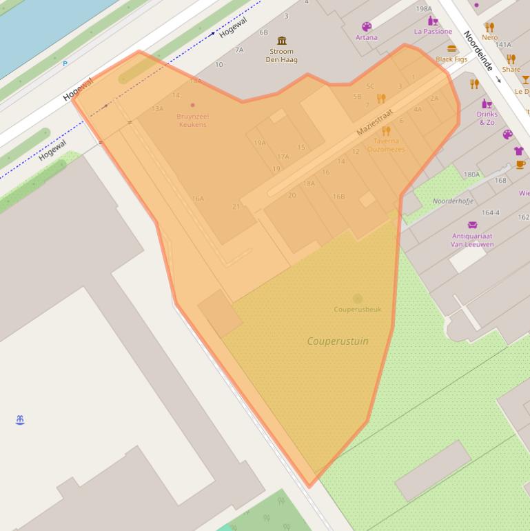 Kaart van postcodegebied 2514GT.