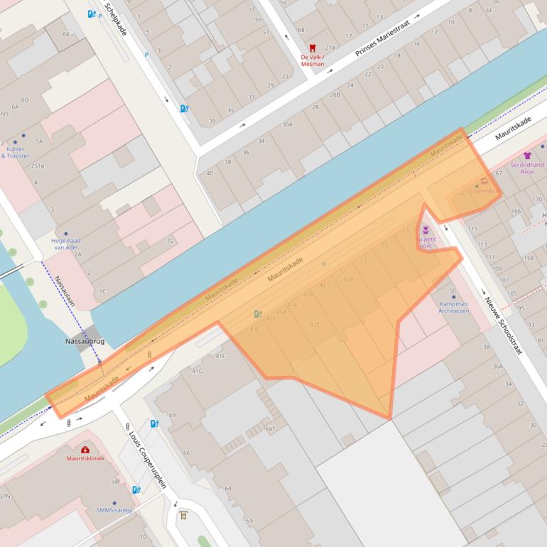 Kaart van postcodegebied 2514HG.