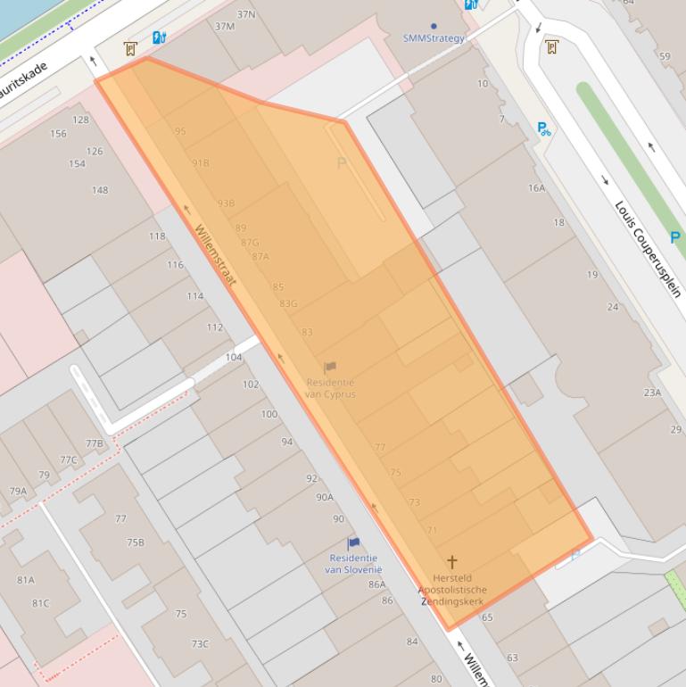 Kaart van postcodegebied 2514HL.