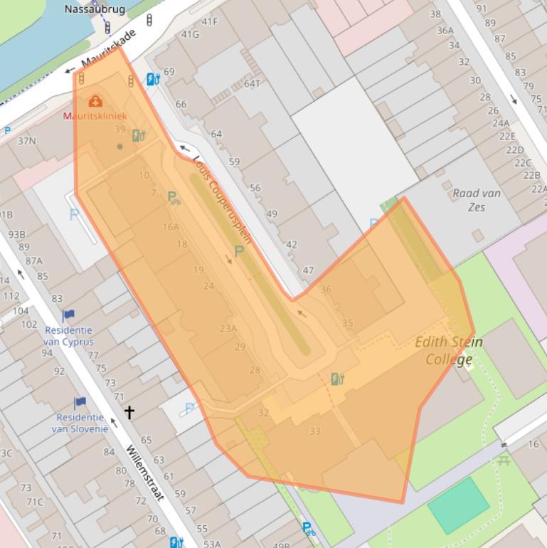 Kaart van postcodegebied 2514HP.