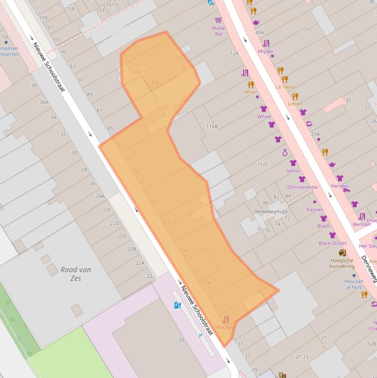 Kaart van postcodegebied 2514HV.