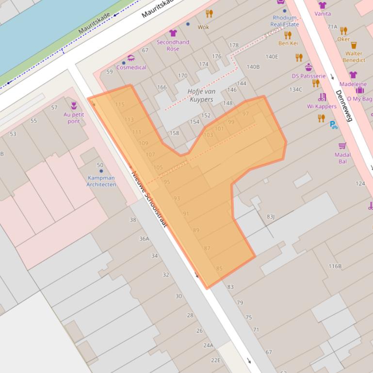 Kaart van postcodegebied 2514HW.