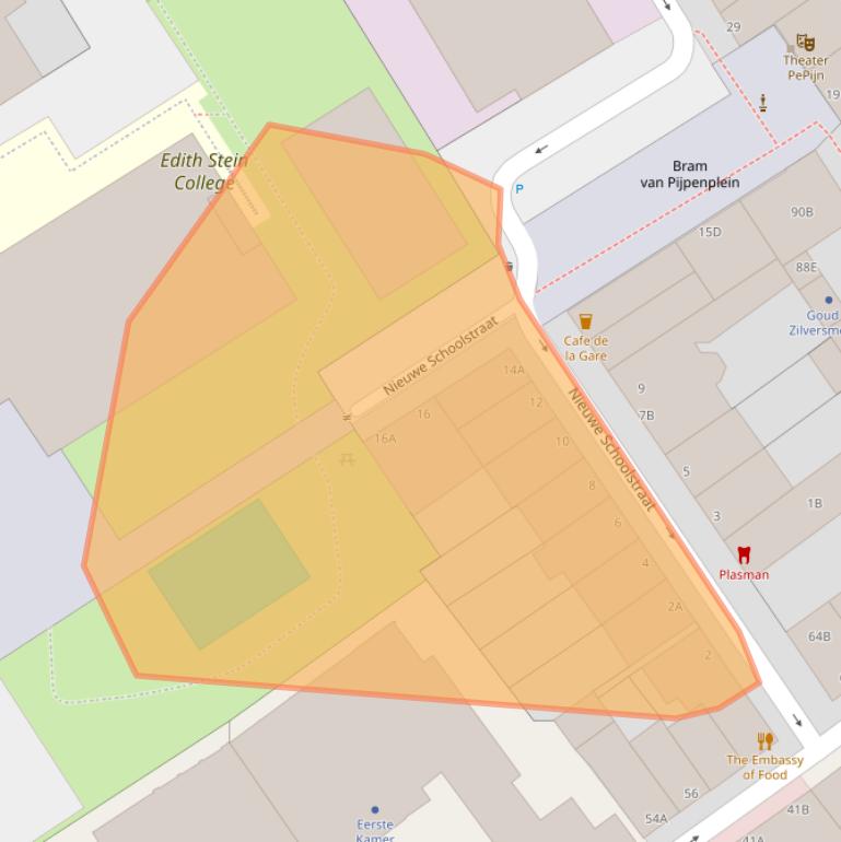 Kaart van postcodegebied 2514HX.