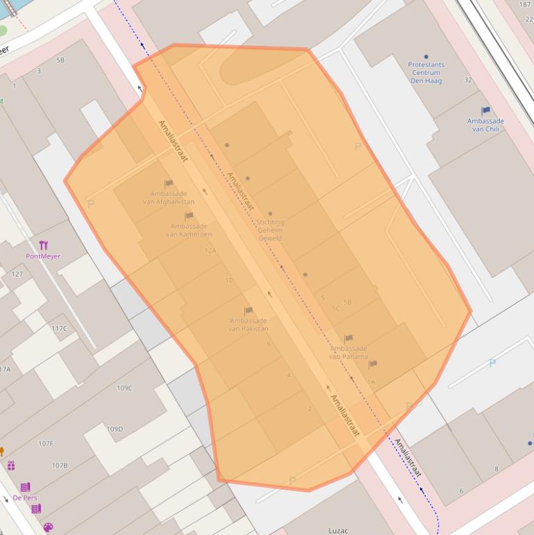 Kaart van postcodegebied 2514JC.