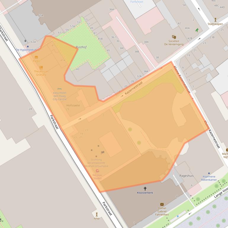 Kaart van postcodegebied 2514JD.