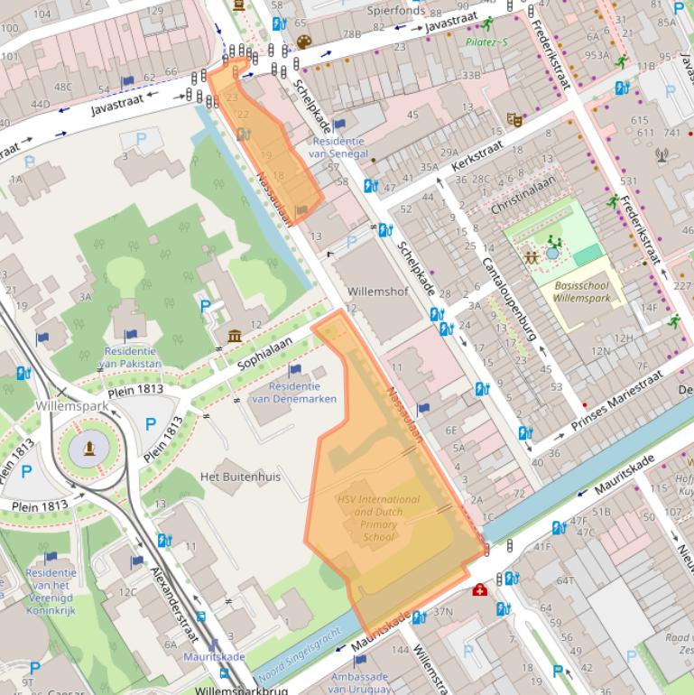 Kaart van postcodegebied 2514JT.