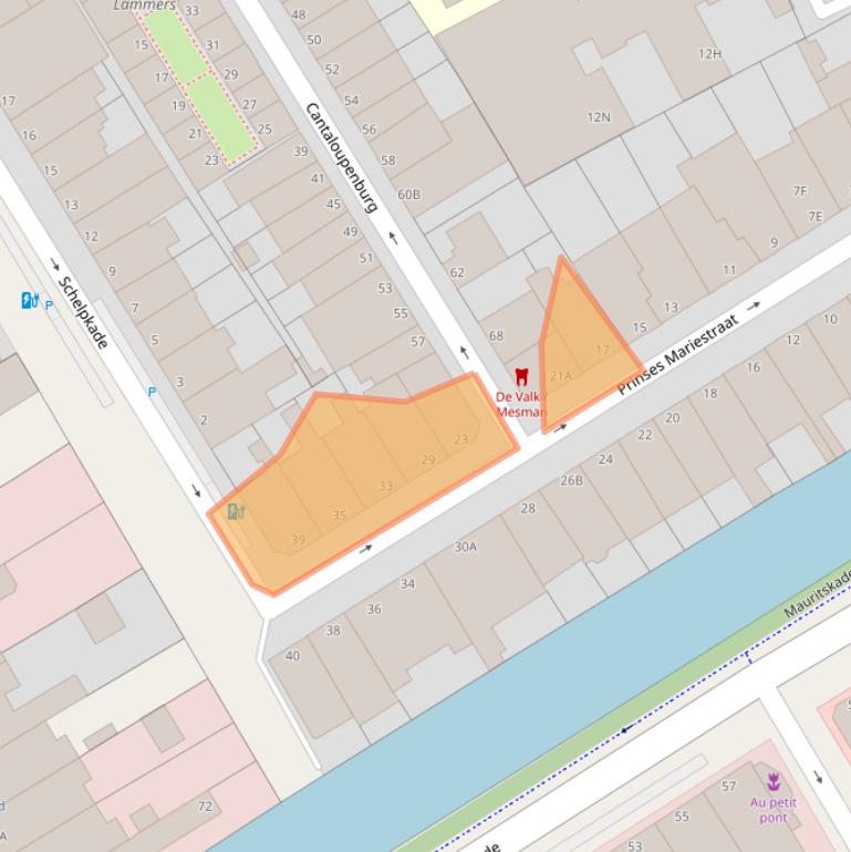 Kaart van postcodegebied 2514KD.