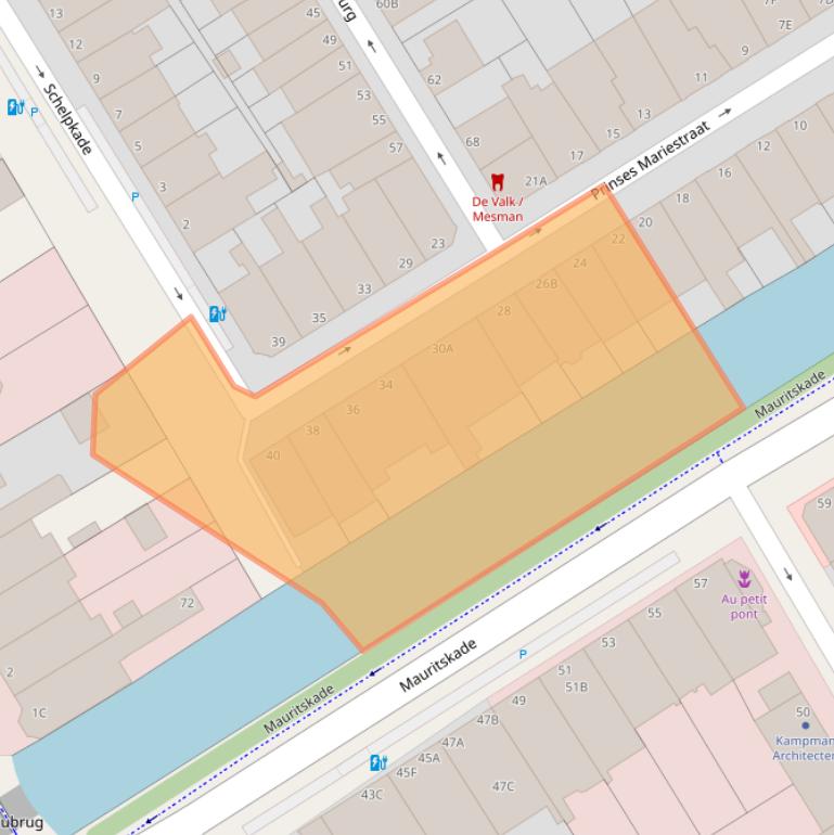 Kaart van postcodegebied 2514KG.