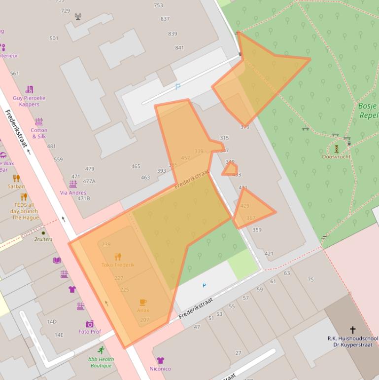 Kaart van postcodegebied 2514LC.