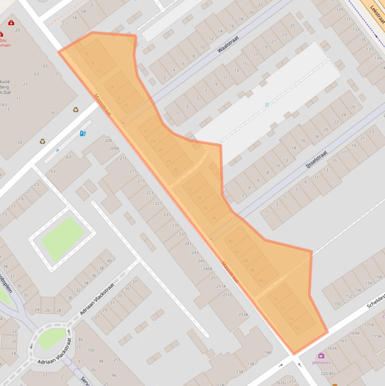 Kaart van postcodegebied 2515AC.