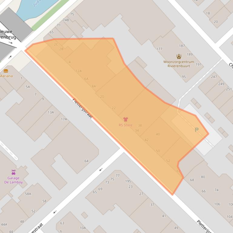 Kaart van postcodegebied 2515AX.