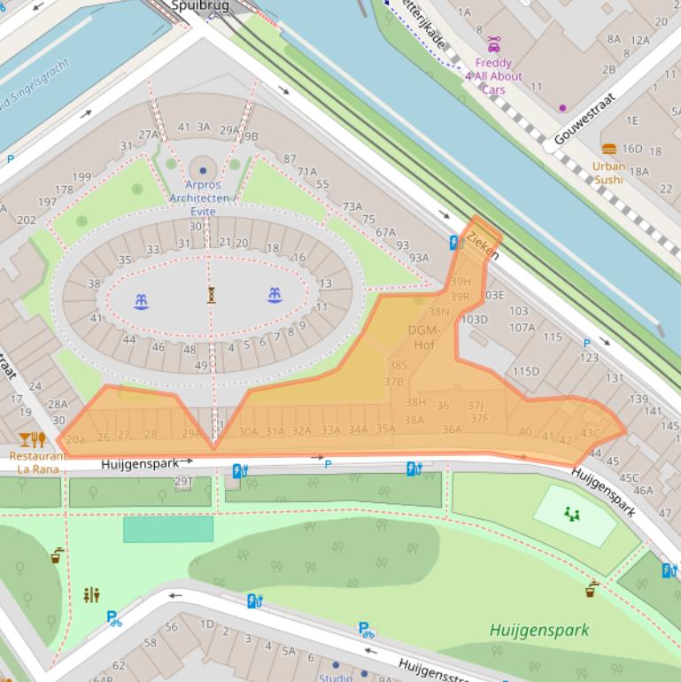 Kaart van postcodegebied 2515BA.