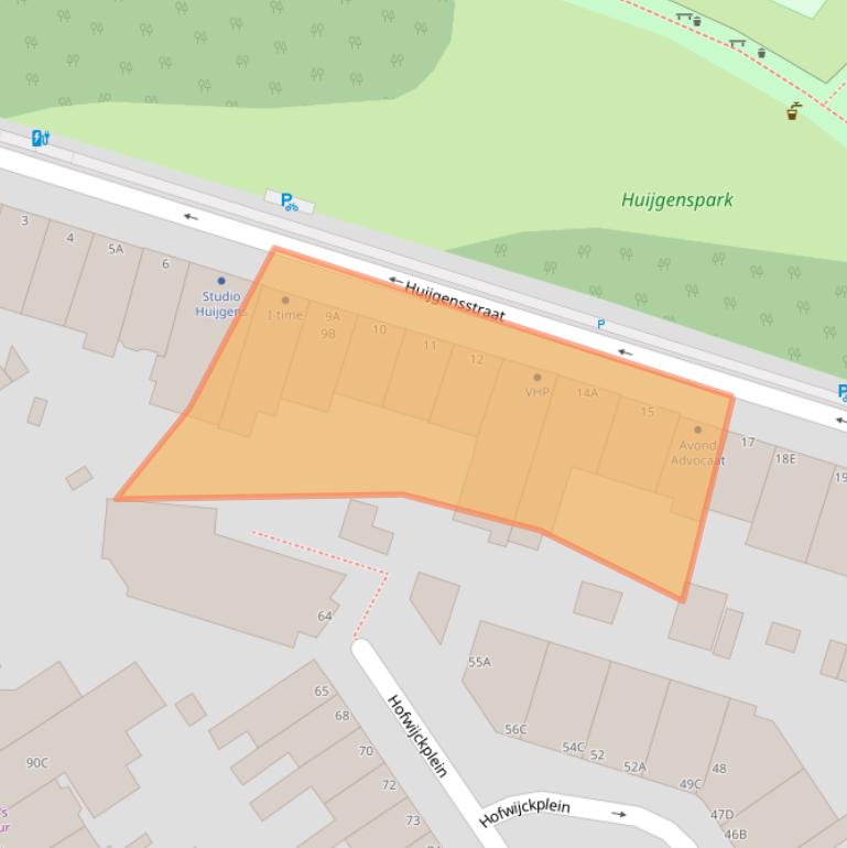 Kaart van postcodegebied 2515BD.