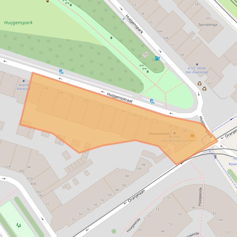 Kaart van postcodegebied 2515BE.