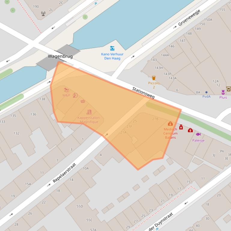 Kaart van postcodegebied 2515BG.