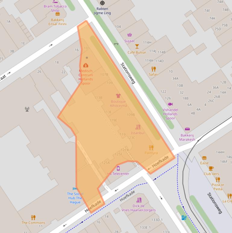 Kaart van postcodegebied 2515BL.