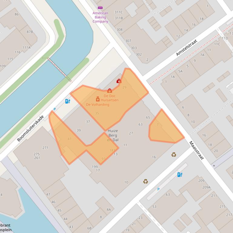 Kaart van postcodegebied 2515DA.