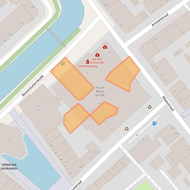 Kaart van postcodegebied 2515DB.