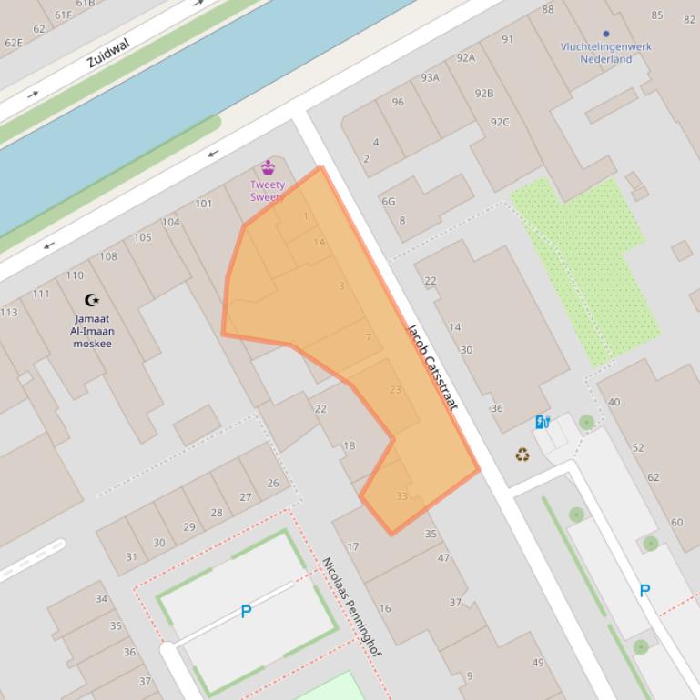 Kaart van postcodegebied 2515GA.