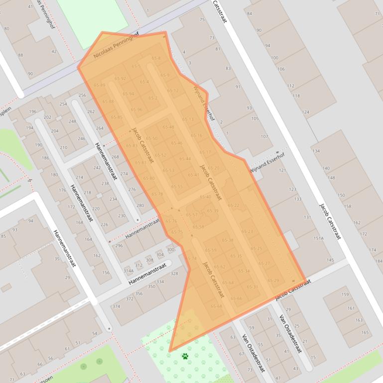 Kaart van postcodegebied 2515GC.