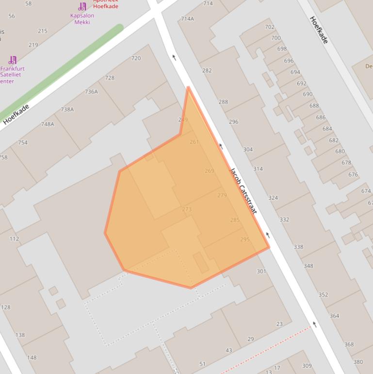 Kaart van postcodegebied 2515GJ.