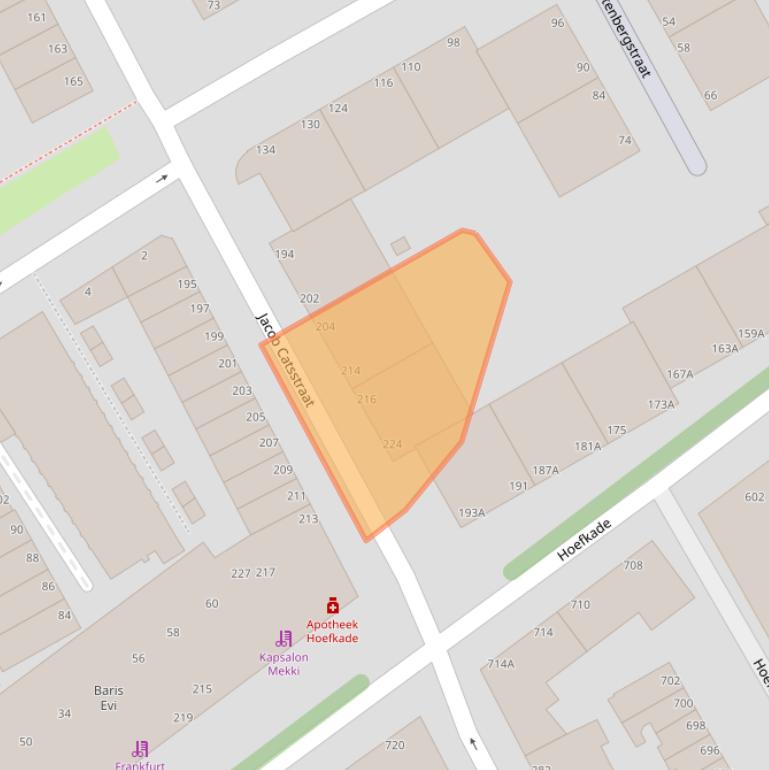 Kaart van postcodegebied 2515GR.