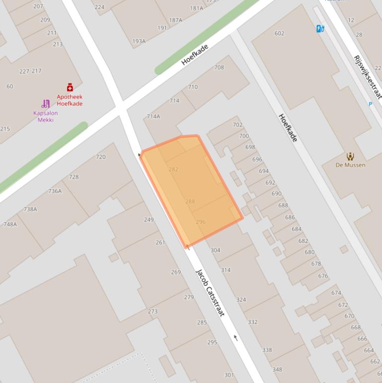 Kaart van postcodegebied 2515GS.