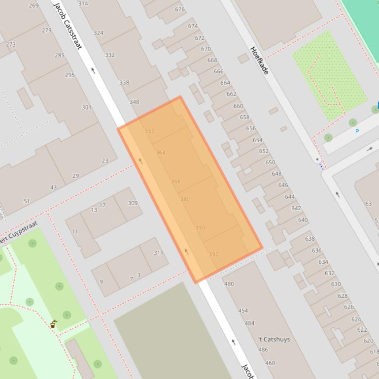 Kaart van postcodegebied 2515GV.