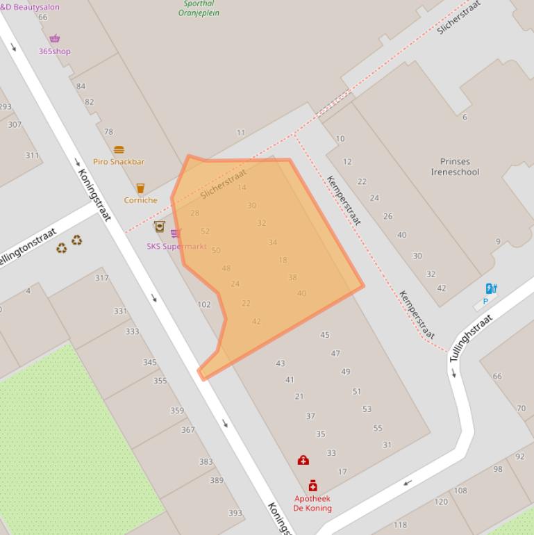 Kaart van postcodegebied 2515GX.