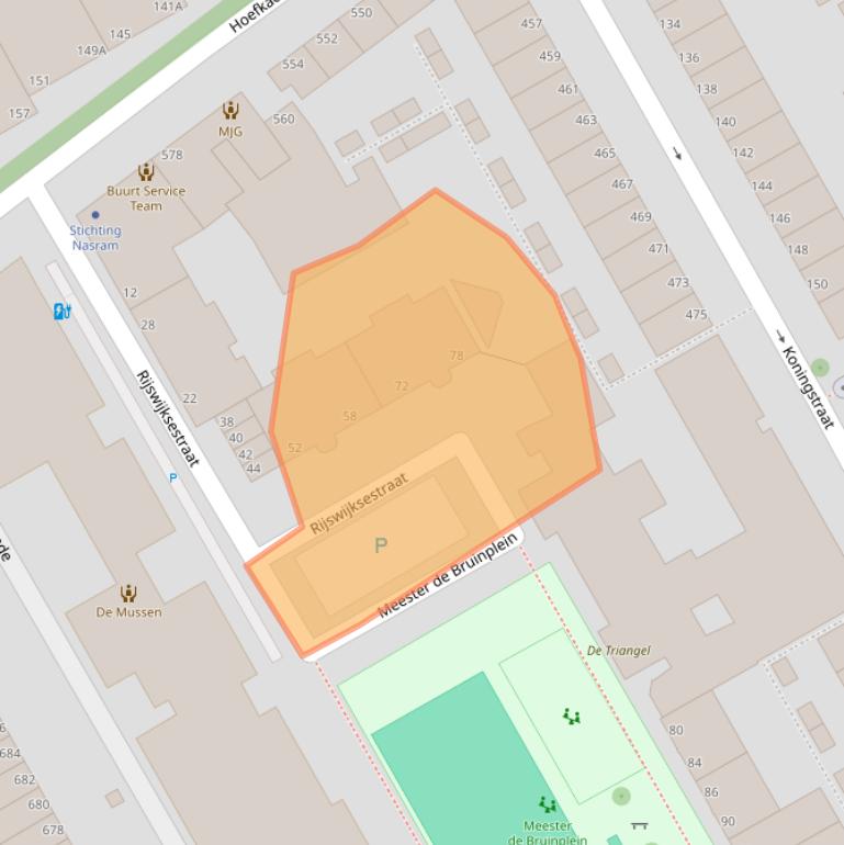 Kaart van postcodegebied 2515HC.