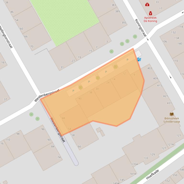 Kaart van postcodegebied 2515HJ.