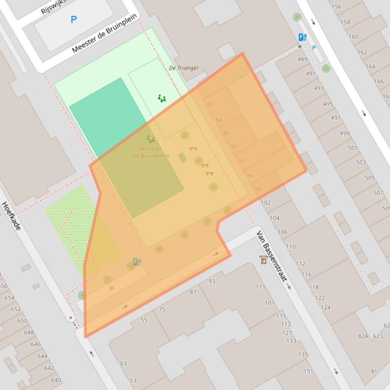 Kaart van postcodegebied 2515JE.