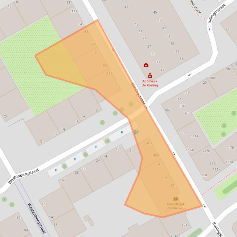 Kaart van postcodegebied 2515JL.