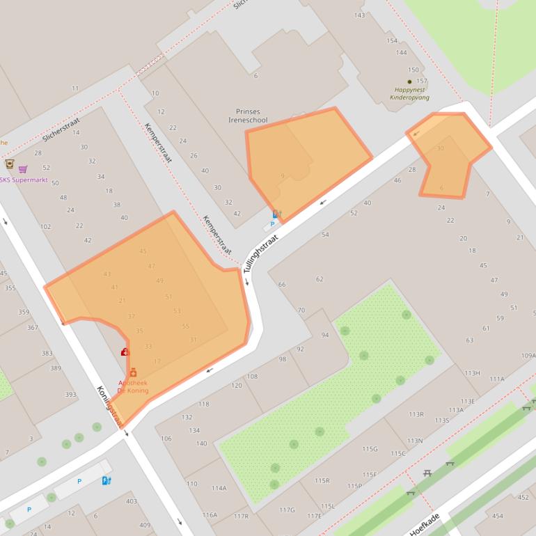 Kaart van postcodegebied 2515KE.